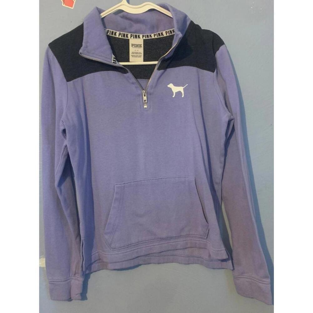 PINK (Small)  Lavendar and Charcoal grey quarter zip sweater​​
